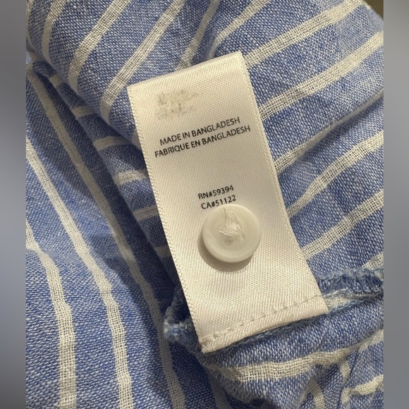 beachlunchlounge Blue and White Striped Button Down Shirt - Picture 15 of 15